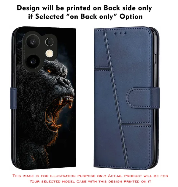 Realistic_Close_Up_Portrait_Of_A_Gorilla_With_Glaring_Red_Eyes_Design_Printed_Flip_Case_Cover_With_Camera_Protection_Mk000453_Fcuv