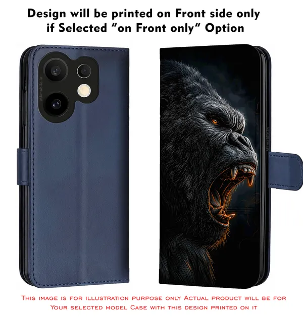 Realistic_Close_Up_Portrait_Of_A_Gorilla_With_Glaring_Red_Eyes_Design_Printed_Flip_Case_Cover_With_Camera_Protection_Mk000453_Fcuv