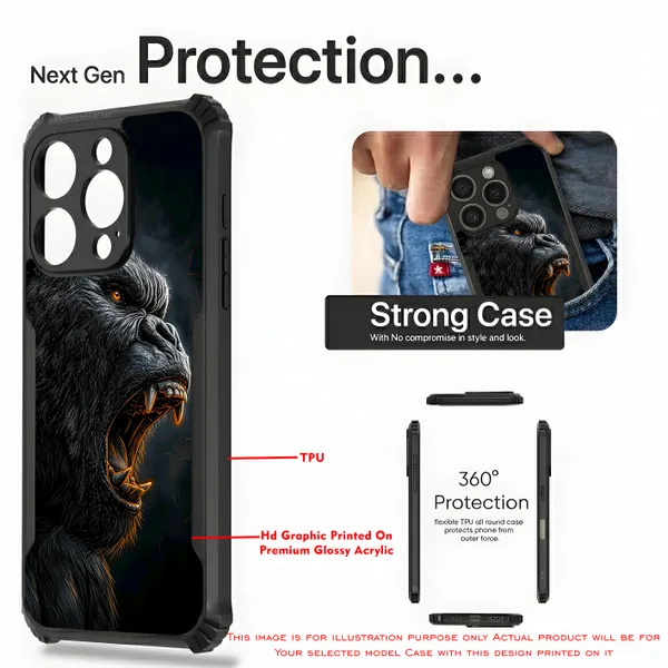 Realistic_Close_Up_Portrait_Of_A_Gorilla_With_Glaring_Red_Eyes__Design_Printed_Bumper_Glossy_Back_Case_Cover_With_Camera_Protection_Mk000453_Bx