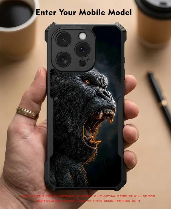 Realistic_Close_Up_Portrait_Of_A_Gorilla_With_Glaring_Red_Eyes__Design_Printed_Bumper_Glossy_Back_Case_Cover_With_Camera_Protection_Mk000453_Bx