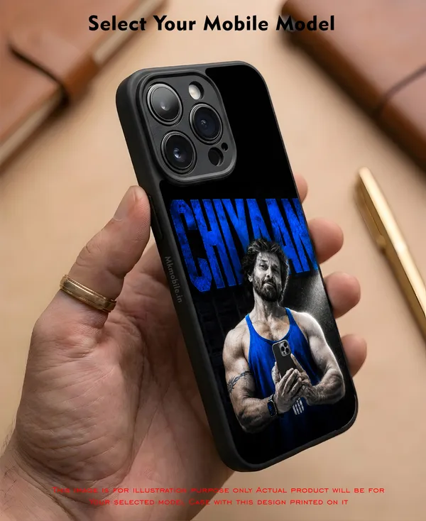 Blue_Toned_Image_Of_Indian_Actor_Chiyaan_Vikram_In_His_Stunning_Physique_Design_Printed_Premium_Glossy_Back_Case_Cover_With_Camera_Protection_Mk000454_Bx