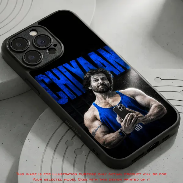 Blue_Toned_Image_Of_Indian_Actor_Chiyaan_Vikram_In_His_Stunning_Physique_Design_Printed_Premium_Glossy_Back_Case_Cover_With_Camera_Protection_Mk000454_Bx