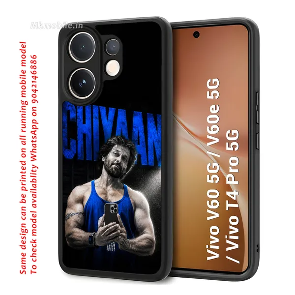 Blue_Toned_Image_Of_Indian_Actor_Chiyaan_Vikram_In_His_Stunning_Physique_Design_Printed_Premium_Glossy_Back_Case_Cover_With_Camera_Protection_For_Vivo_V60_5G_/_V60e_/_T4_Pro_5G_Mk000454_Bx