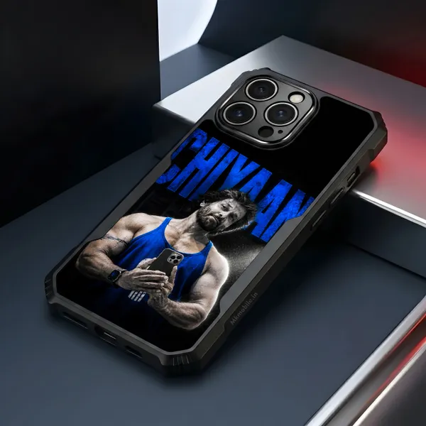 Blue_Toned_Image_Of_Indian_Actor_Chiyaan_Vikram_In_His_Stunning_Physique__Design_Printed_Bumper_Glossy_Back_Case_Cover_With_Camera_Protection_Mk000454_Bx