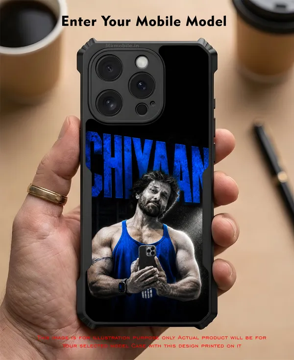 Blue_Toned_Image_Of_Indian_Actor_Chiyaan_Vikram_In_His_Stunning_Physique__Design_Printed_Bumper_Glossy_Back_Case_Cover_With_Camera_Protection_Mk000454_Bx