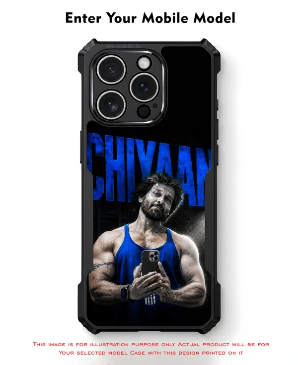 Blue_Toned_Image_Of_Indian_Actor_Chiyaan_Vikram_In_His_Stunning_Physique__Design_Printed_Bumper_Glossy_Back_Case_Cover_With_Camera_Protection_Mk000454_Bx