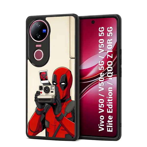 Deadpool_With_The_Camera_Design_Printed_Premium_Glossy_Back_Case_Cover_With_Camera_Protection_For_Vivo_V50_/_V50e_/_V50_5g_Elite_Edition_/_iQOO_Z10r_5g_Mk000456_Bx