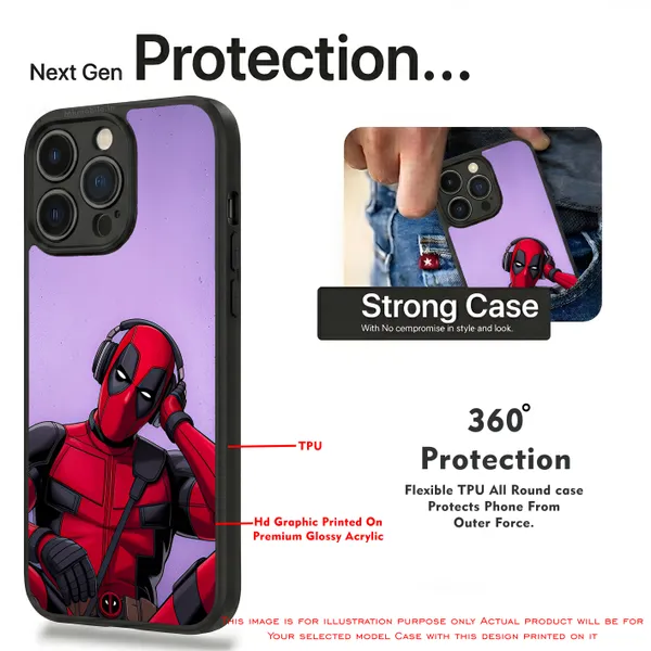 Deadpool_Wearing_Headphones_Design_Printed_Premium_Glossy_Back_Case_Cover_With_Camera_Protection_Mk000457_Bx