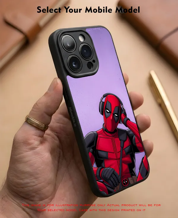 Deadpool_Wearing_Headphones_Design_Printed_Premium_Glossy_Back_Case_Cover_With_Camera_Protection_Mk000457_Bx