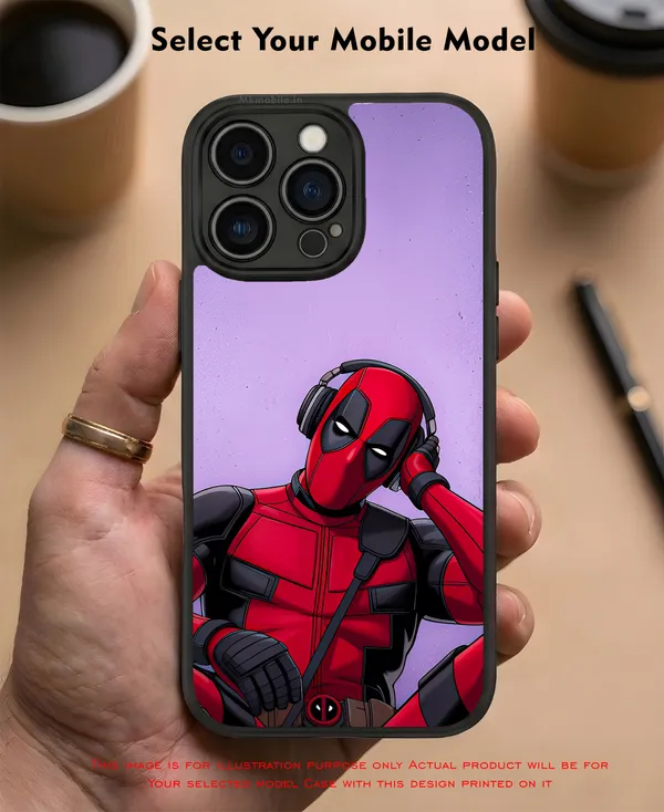 Deadpool_Wearing_Headphones_Design_Printed_Premium_Glossy_Back_Case_Cover_With_Camera_Protection_Mk000457_Bx