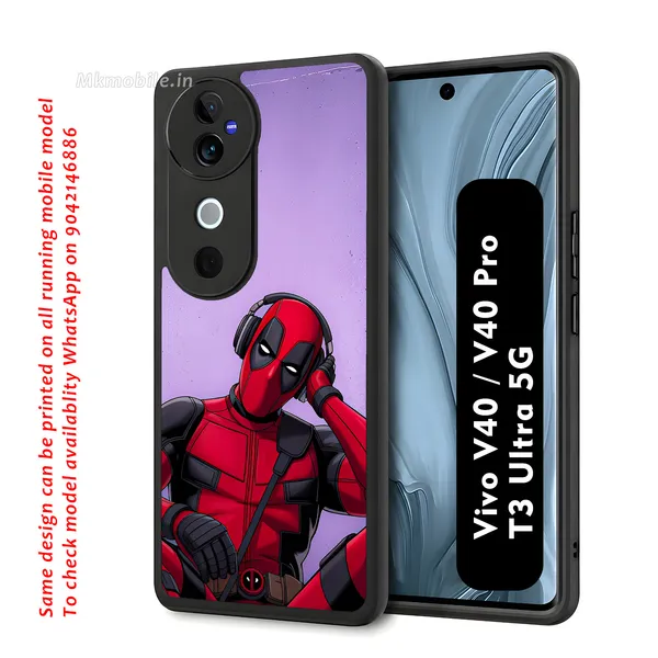 Deadpool_Wearing_Headphones_Design_Printed_Premium_Glossy_Back_Case_Cover_With_Camera_Protection_For_Vivo_V40_5G_/_V40_Pro_5G_/_T3_Ultra_5G_Mk000457_Bx