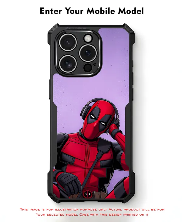 Deadpool_Wearing_Headphones__Design_Printed_Bumper_Glossy_Back_Case_Cover_With_Camera_Protection_Mk000457_Bx