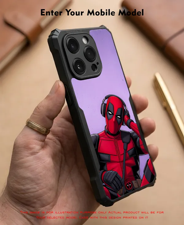 Deadpool_Wearing_Headphones__Design_Printed_Bumper_Glossy_Back_Case_Cover_With_Camera_Protection_Mk000457_Bx