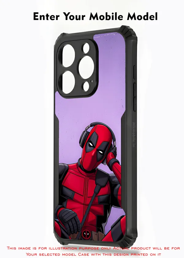 Deadpool_Wearing_Headphones__Design_Printed_Bumper_Glossy_Back_Case_Cover_With_Camera_Protection_Mk000457_Bx