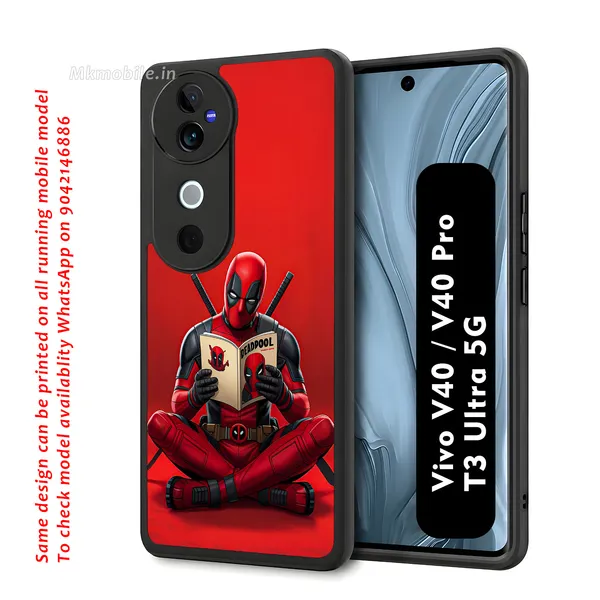 Deadpool_Reading_Book_Design_Printed_Premium_Glossy_Back_Case_Cover_With_Camera_Protection_For_Vivo_V40_5G_/_V40_Pro_5G_/_T3_Ultra_5G_Mk000459_Bx