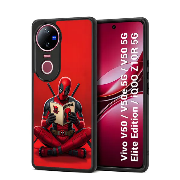 Deadpool_Reading_Book_Design_Printed_Premium_Glossy_Back_Case_Cover_With_Camera_Protection_For_Vivo_V50_/_V50e_/_V50_5g_Elite_Edition_/_iQOO_Z10r_5g_Mk000459_Bx