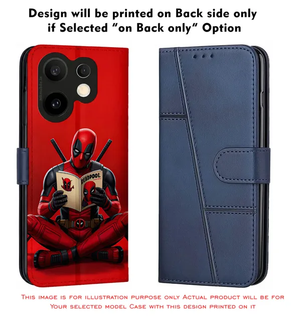 Deadpool_Reading_Book_Design_Printed_Flip_Case_Cover_With_Camera_Protection_Mk000459_Fcuv