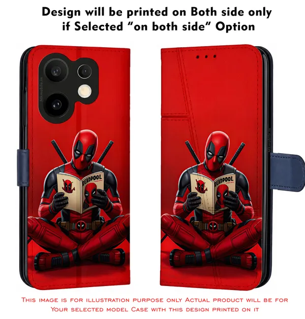 Deadpool_Reading_Book_Design_Printed_Flip_Case_Cover_With_Camera_Protection_Mk000459_Fcuv