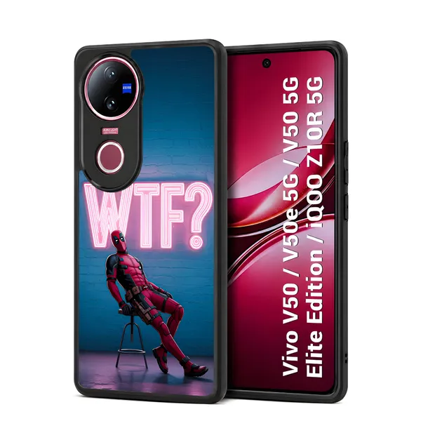 Deadpool_With_Wtf_Neon_Sign_Design_Printed_Premium_Glossy_Back_Case_Cover_With_Camera_Protection_For_Vivo_V50_/_V50e_/_V50_5g_Elite_Edition_/_iQOO_Z10r_5g_Mk000460_Bx