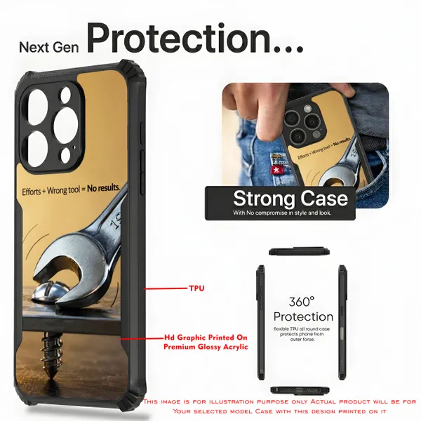 Efforts_Plus_Wrong_Tool_Equal_Tono_Results__Design_Printed_Bumper_Glossy_Back_Case_Cover_With_Camera_Protection_Mk000462_Bx