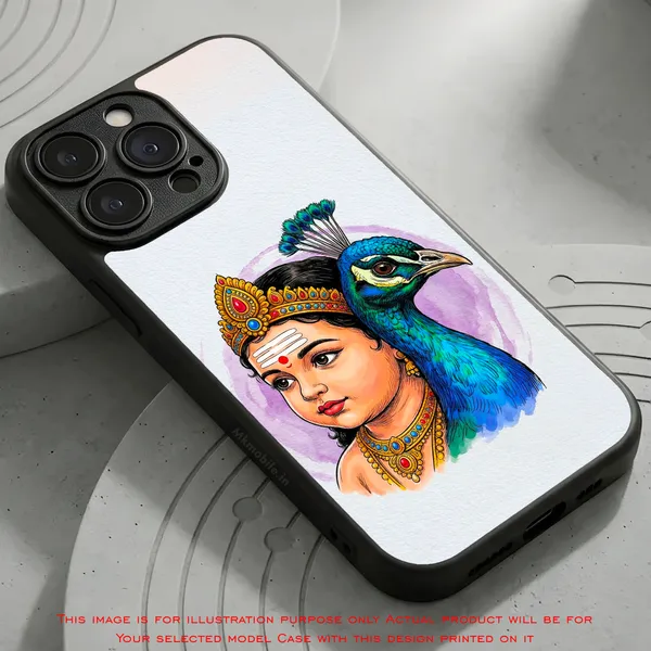 Tamil_God_Murugan_With_Mayil_Design_Printed_Premium_Glossy_Back_Case_Cover_With_Camera_Protection_Mk000471_Bx