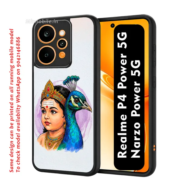 Tamil_God_Murugan_With_Mayil_Design_Printed_Premium_Glossy_Back_Case_Cover_With_Camera_Protection_For_Realme_P4_Power_5G_/_Narzo_Power_5G_Mk000471_Bx