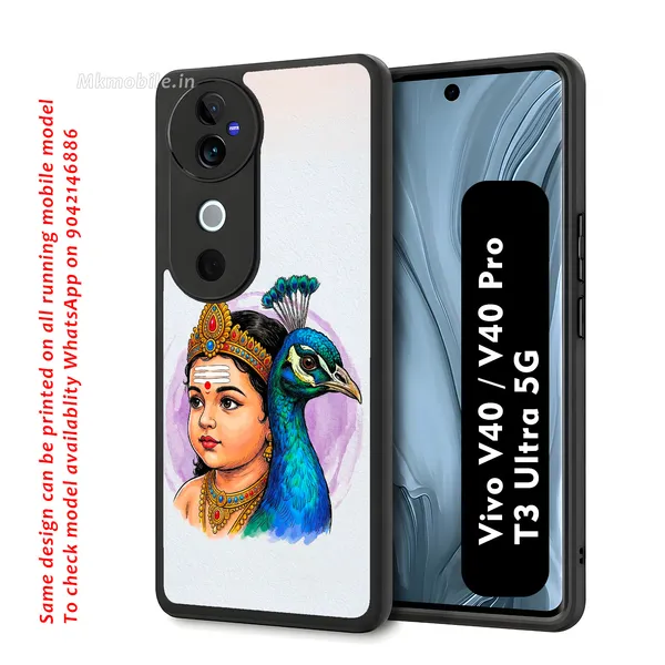 Tamil_God_Murugan_With_Mayil_Design_Printed_Premium_Glossy_Back_Case_Cover_With_Camera_Protection_For_Vivo_V40_5G_/_V40_Pro_5G_/_T3_Ultra_5G_Mk000471_Bx
