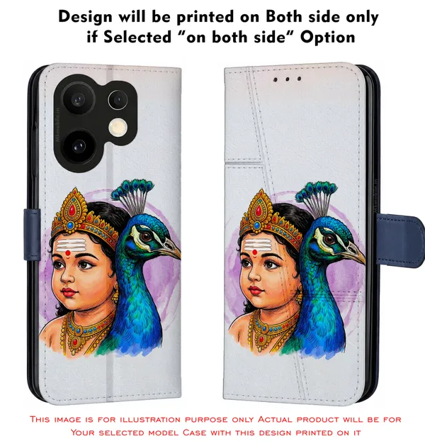 Tamil_God_Murugan_With_Mayil_Design_Printed_Flip_Case_Cover_With_Camera_Protection_Mk000471_Fcuv