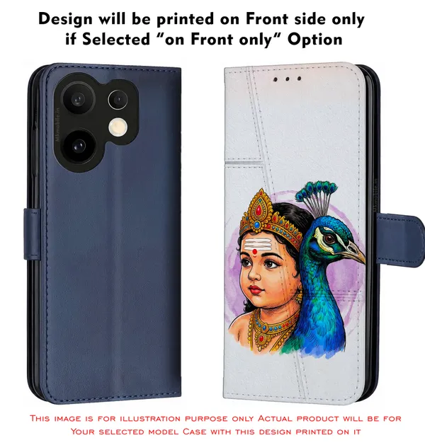 Tamil_God_Murugan_With_Mayil_Design_Printed_Flip_Case_Cover_With_Camera_Protection_Mk000471_Fcuv