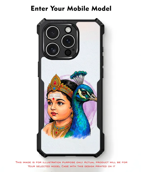 Tamil_God_Murugan_With_Mayil__Design_Printed_Bumper_Glossy_Back_Case_Cover_With_Camera_Protection_Mk000471_Bx