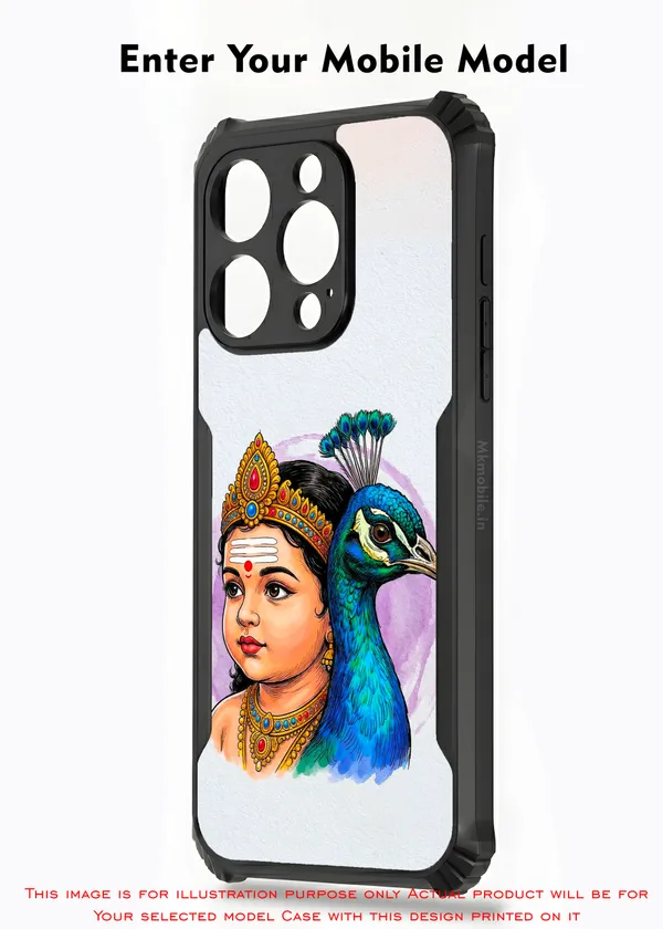 Tamil_God_Murugan_With_Mayil__Design_Printed_Bumper_Glossy_Back_Case_Cover_With_Camera_Protection_Mk000471_Bx