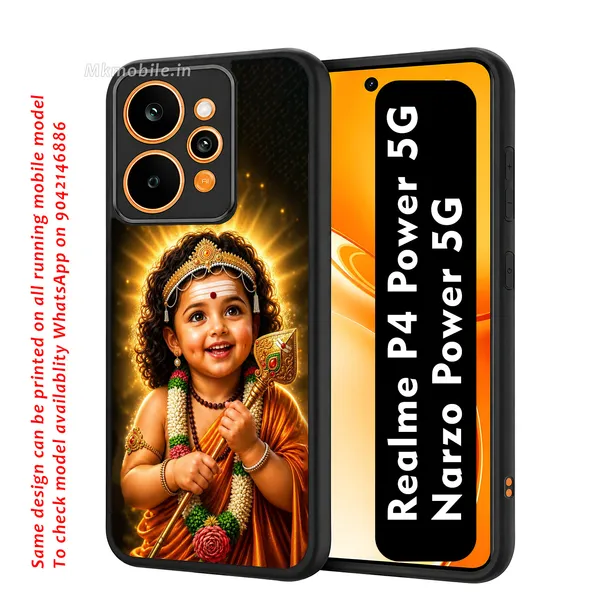 Tamil_Kadavul_Murugan_With_Mayil_Design_Printed_Premium_Glossy_Back_Case_Cover_With_Camera_Protection_For_Realme_P4_Power_5G_/_Narzo_Power_5G_Mk000479_Bx