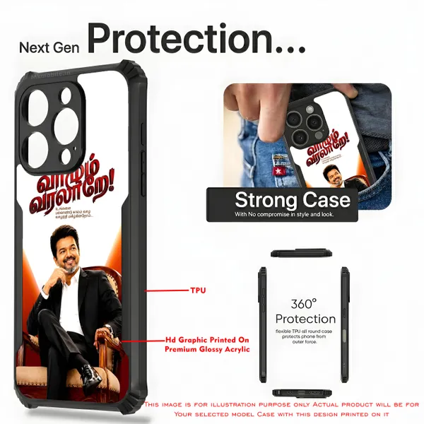 Tvk_Vijay_Thalapathy_Vaalum_Varalaru_Design_Printed_Bumper_Glossy_Back_Case_Cover_With_Camera_Protection_Mk000481_Ip