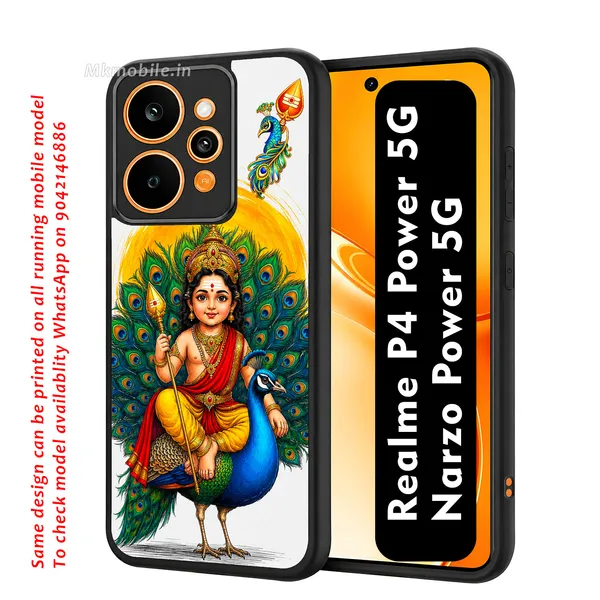 Tamil_Kadavul_Murugan_With_Mayil_Design_Printed_Premium_Glossy_Back_Case_Cover_With_Camera_Protection_For_Realme_P4_Power_5G_/_Narzo_Power_5G_MK000485_Bx