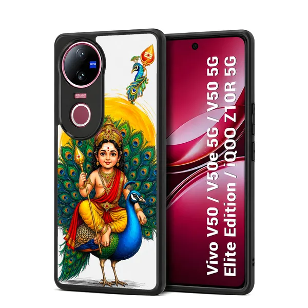 Tamil_Kadavul_Murugan_With_Mayil_Design_Printed_Premium_Glossy_Back_Case_Cover_With_Camera_Protection_For_Vivo_V50_/_V50e_/_V50_5g_Elite_Edition_/_iQOO_Z10r_5g_MK000485_Bx