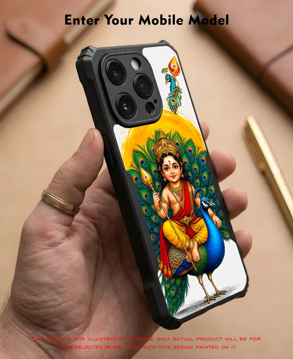Tamil_Kadavul_Murugan_With_Mayil_Design_Printed_Bumper_Glossy_Back_Case_Cover_With_Camera_Protection_Mk000485_Ip