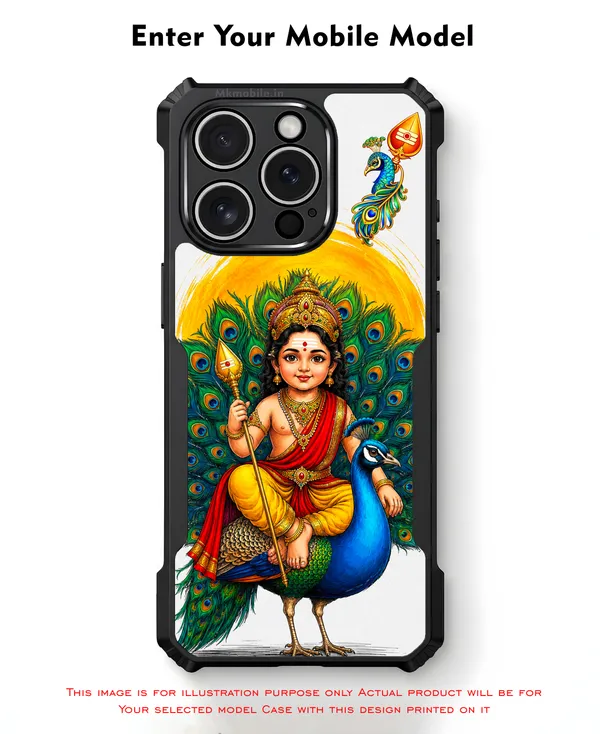Tamil_Kadavul_Murugan_With_Mayil_Design_Printed_Bumper_Glossy_Back_Case_Cover_With_Camera_Protection_Mk000485_Ip