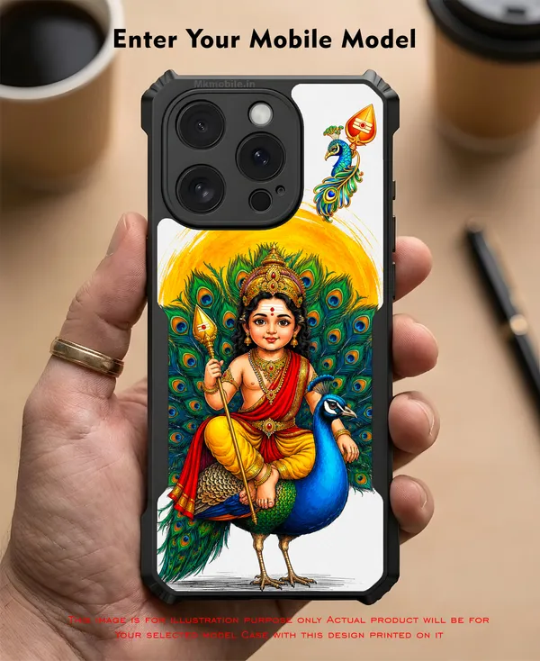 Tamil_Kadavul_Murugan_With_Mayil_Design_Printed_Bumper_Glossy_Back_Case_Cover_With_Camera_Protection_Mk000485_Ip