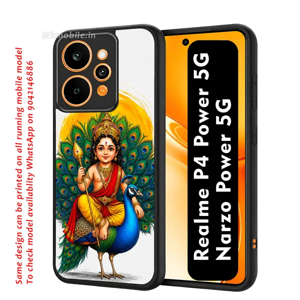 Tamil_Kadavul_Murugan_With_Mayil_Design_Printed_Premium_Glossy_Back_Case_Cover_With_Camera_Protection_For_Realme_P4_Power_5G_/_Narzo_Power_5G_MK000486_Bx