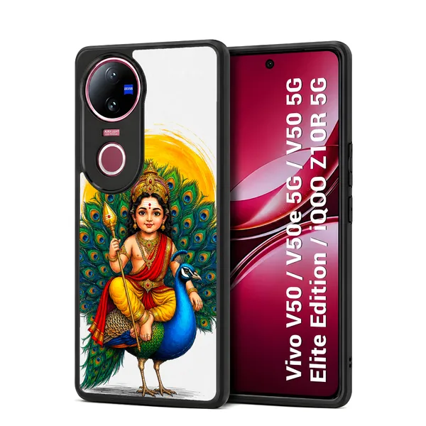 Tamil_Kadavul_Murugan_With_Mayil_Design_Printed_Premium_Glossy_Back_Case_Cover_With_Camera_Protection_For_Vivo_V50_/_V50e_/_V50_5g_Elite_Edition_/_iQOO_Z10r_5g_MK000486_Bx
