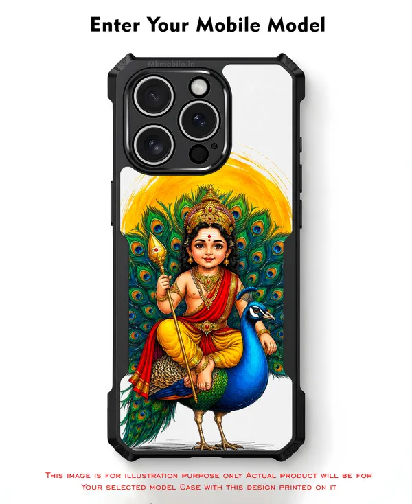 Tamil_Kadavul_Murugan_With_Mayil_Design_Printed_Bumper_Glossy_Back_Case_Cover_With_Camera_Protection_Mk000486_Ip