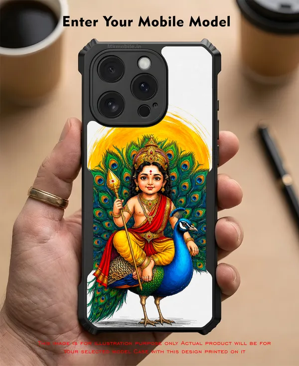 Tamil_Kadavul_Murugan_With_Mayil_Design_Printed_Bumper_Glossy_Back_Case_Cover_With_Camera_Protection_Mk000486_Ip