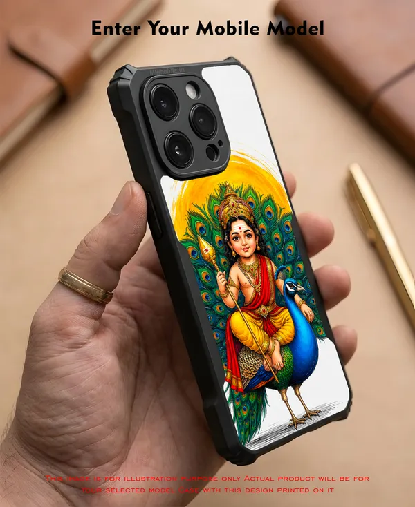 Tamil_Kadavul_Murugan_With_Mayil_Design_Printed_Bumper_Glossy_Back_Case_Cover_With_Camera_Protection_Mk000486_Ip