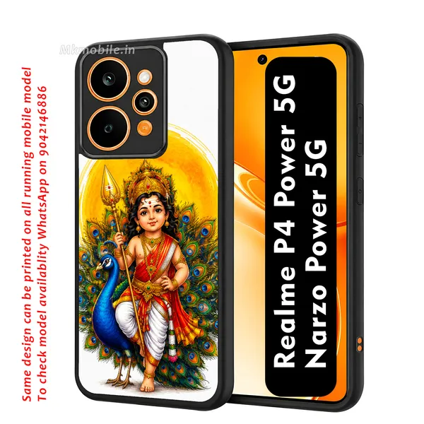 Tamil_Kadavul_Murugan_With_Mayil_Design_Printed_Premium_Glossy_Back_Case_Cover_With_Camera_Protection_For_Realme_P4_Power_5G_/_Narzo_Power_5G_MK000487_Bx