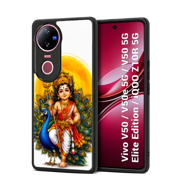 Tamil_Kadavul_Murugan_With_Mayil_Design_Printed_Premium_Glossy_Back_Case_Cover_With_Camera_Protection_For_Vivo_V50_/_V50e_/_V50_5g_Elite_Edition_/_iQOO_Z10r_5g_MK000487_Bx