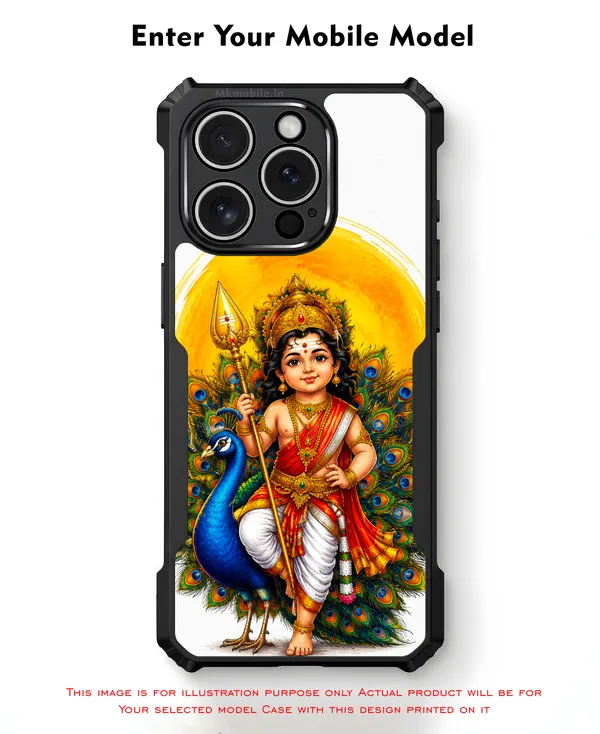 Tamil_Kadavul_Murugan_With_Mayil_Design_Printed_Bumper_Glossy_Back_Case_Cover_With_Camera_Protection_Mk000487_Ip