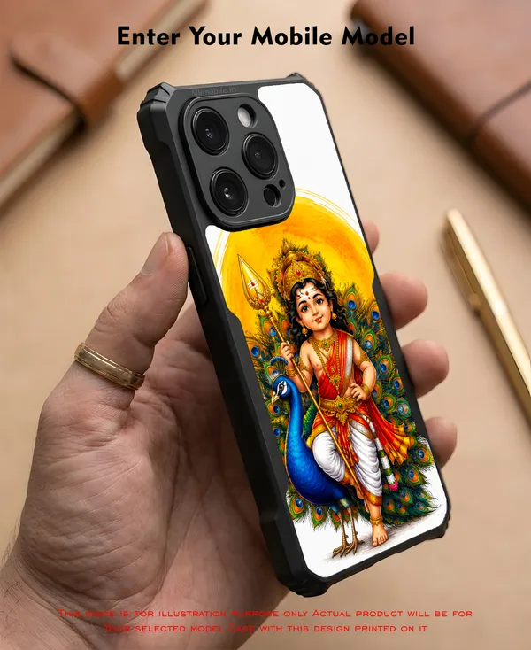 Tamil_Kadavul_Murugan_With_Mayil_Design_Printed_Bumper_Glossy_Back_Case_Cover_With_Camera_Protection_Mk000487_Ip