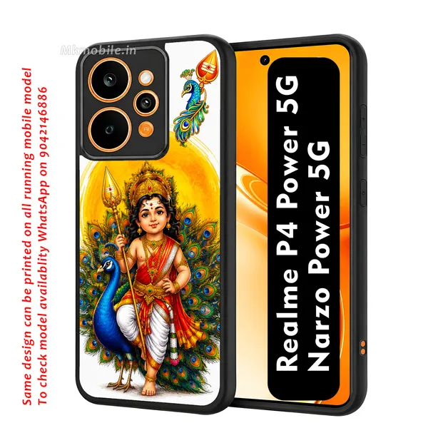 Tamil_Kadavul_Murugan_With_Mayil_Design_Printed_Premium_Glossy_Back_Case_Cover_With_Camera_Protection_For_Realme_P4_Power_5G_/_Narzo_Power_5G_MK000488_Bx