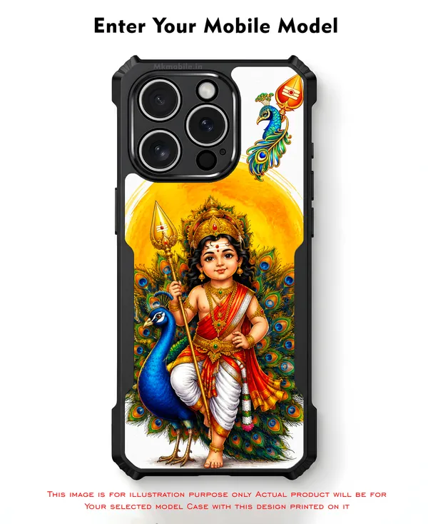 Tamil_Kadavul_Murugan_With_Mayil_Design_Printed_Bumper_Glossy_Back_Case_Cover_With_Camera_Protection_Mk000488_Ip