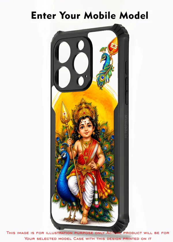 Tamil_Kadavul_Murugan_With_Mayil_Design_Printed_Bumper_Glossy_Back_Case_Cover_With_Camera_Protection_Mk000488_Ip